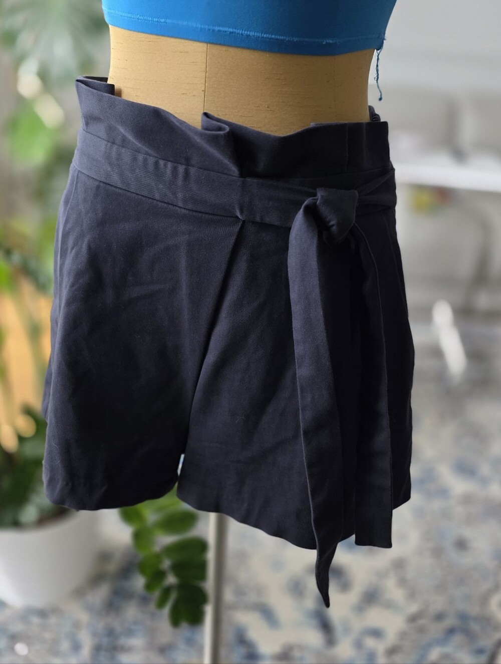 ZARA Trafaluc Collection Black Tie-Waist Shorts - Picture 2 of 5